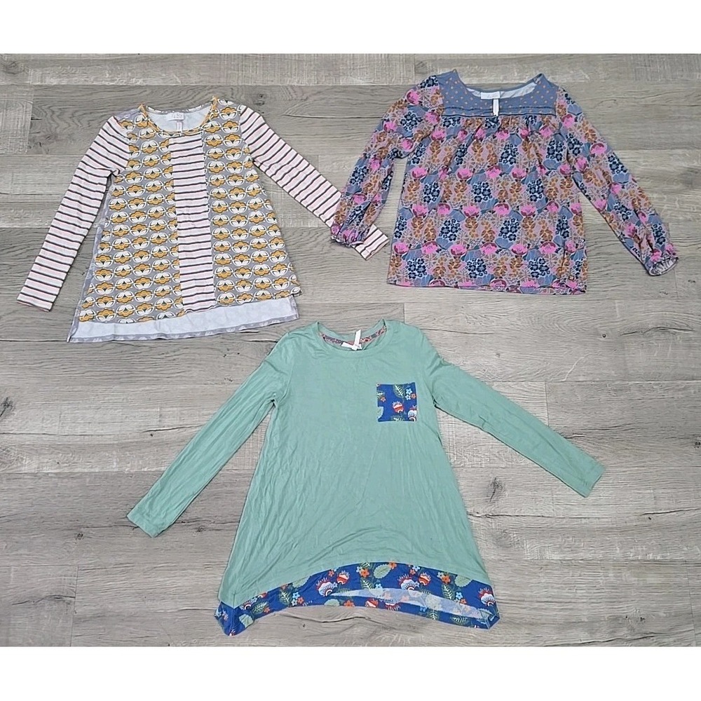 435 By Matilda Jane Bundle Of 3 Long Sleeve Shirts Tops Size 10y Floral Pattern